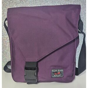 Tom Bihn Vintage Purple Aubergine Plum Medium Cafe Messenger Crossbody Bag NWOT